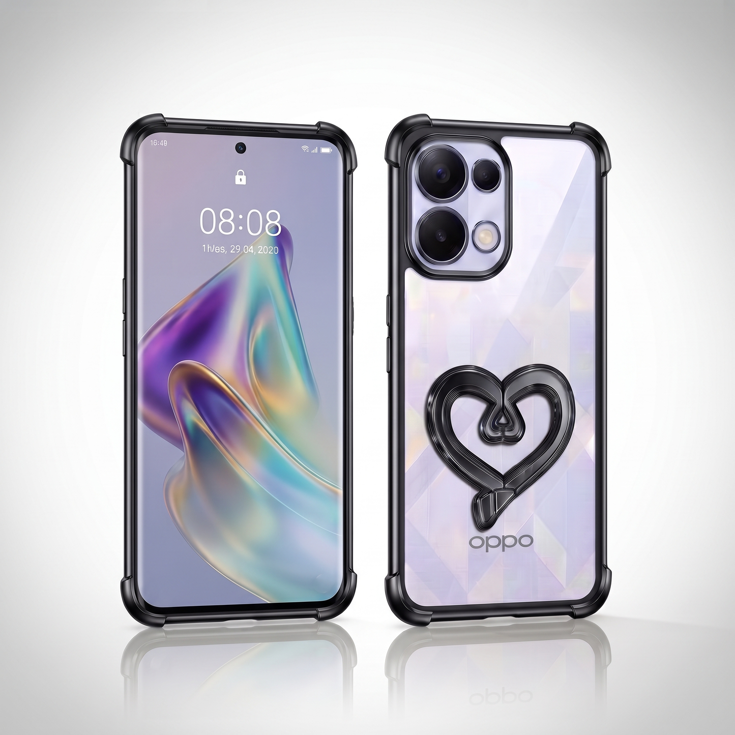 Oppo K13 5G Premium Heart Transparent Shockproof Airbag Phone Case