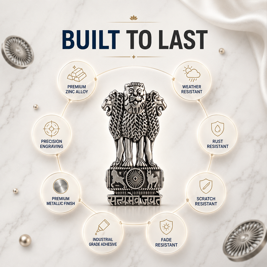 Realme P4 Power 5G Compatible Satyamev Jayate 3D Metal Emblem Sticker