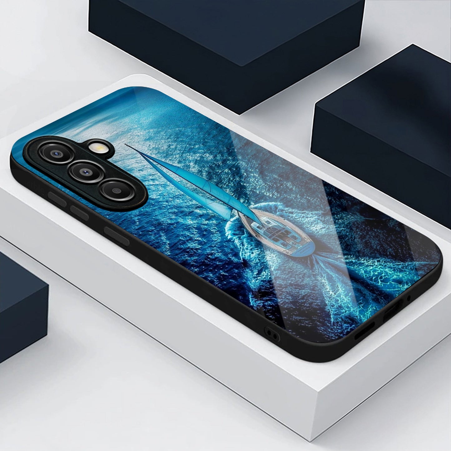 Samsung Galaxy A56 Premium Acrylic Shockproof Glass Back Case (Sail Surge)