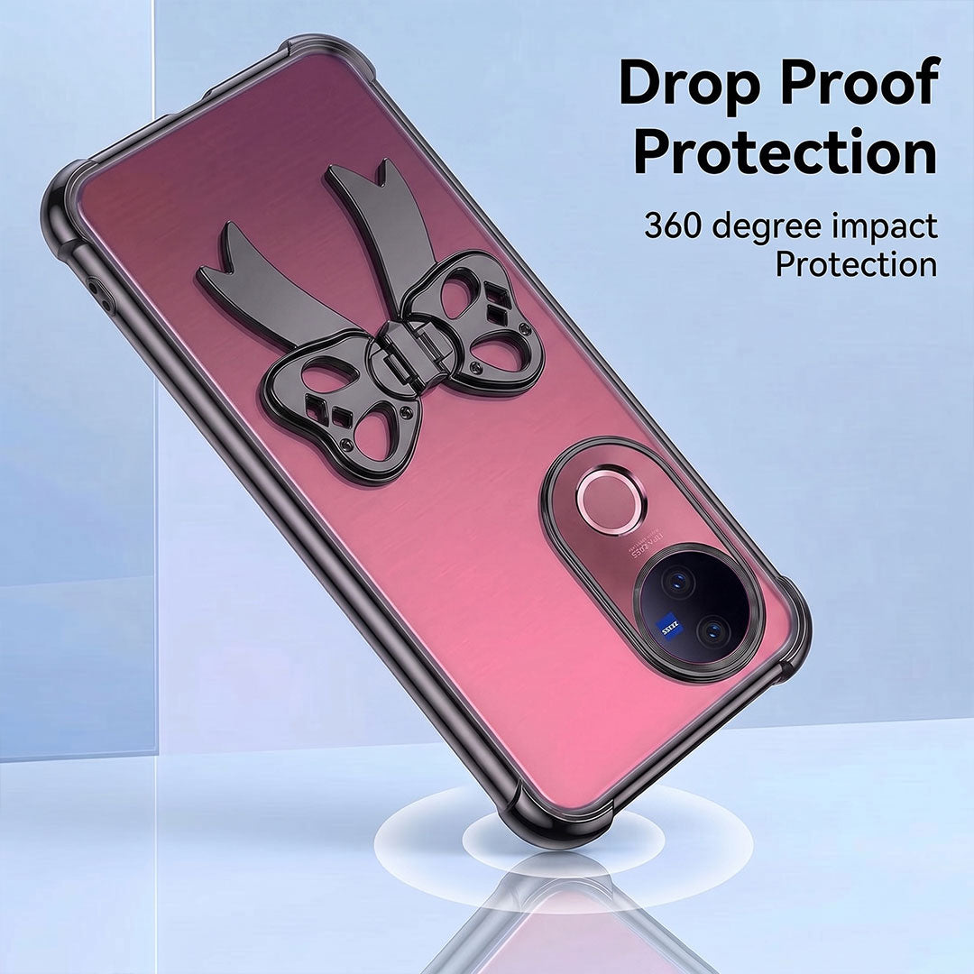 Vivo V50 5G Stylish Bow Knot Transparent Shockproof Airbag Phone Case
