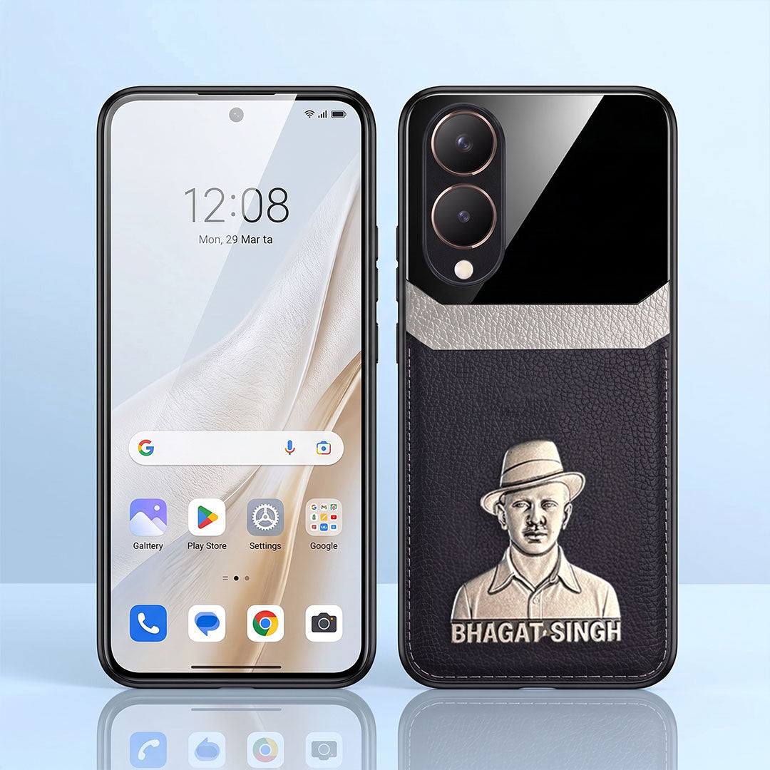 Vivo Y28 5G Shaheed Bhagat Singh 3D Metal Leather Back Case