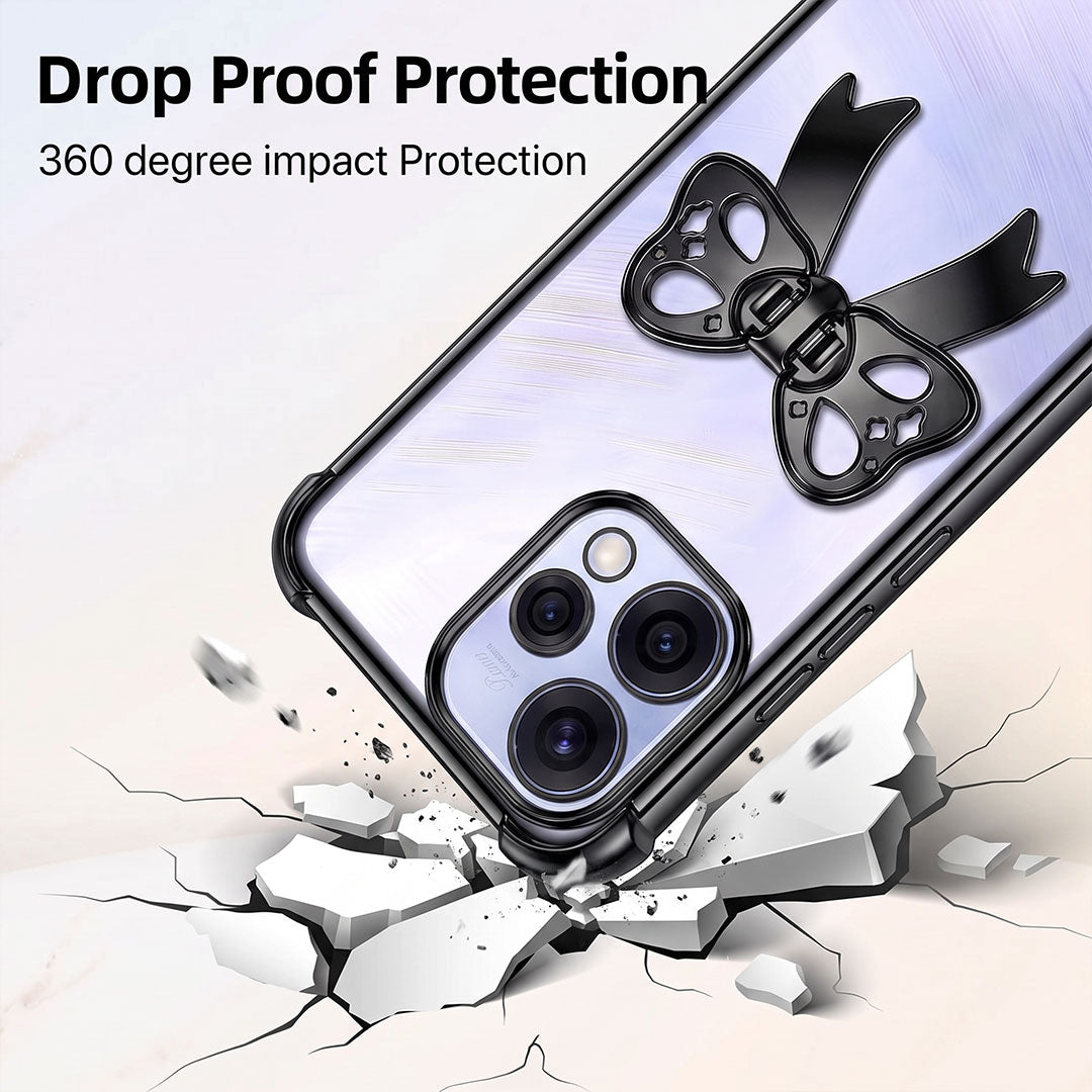 Oppo Reno 15 5G Stylish Bow Knot Transparent Shockproof Airbag Phone Case