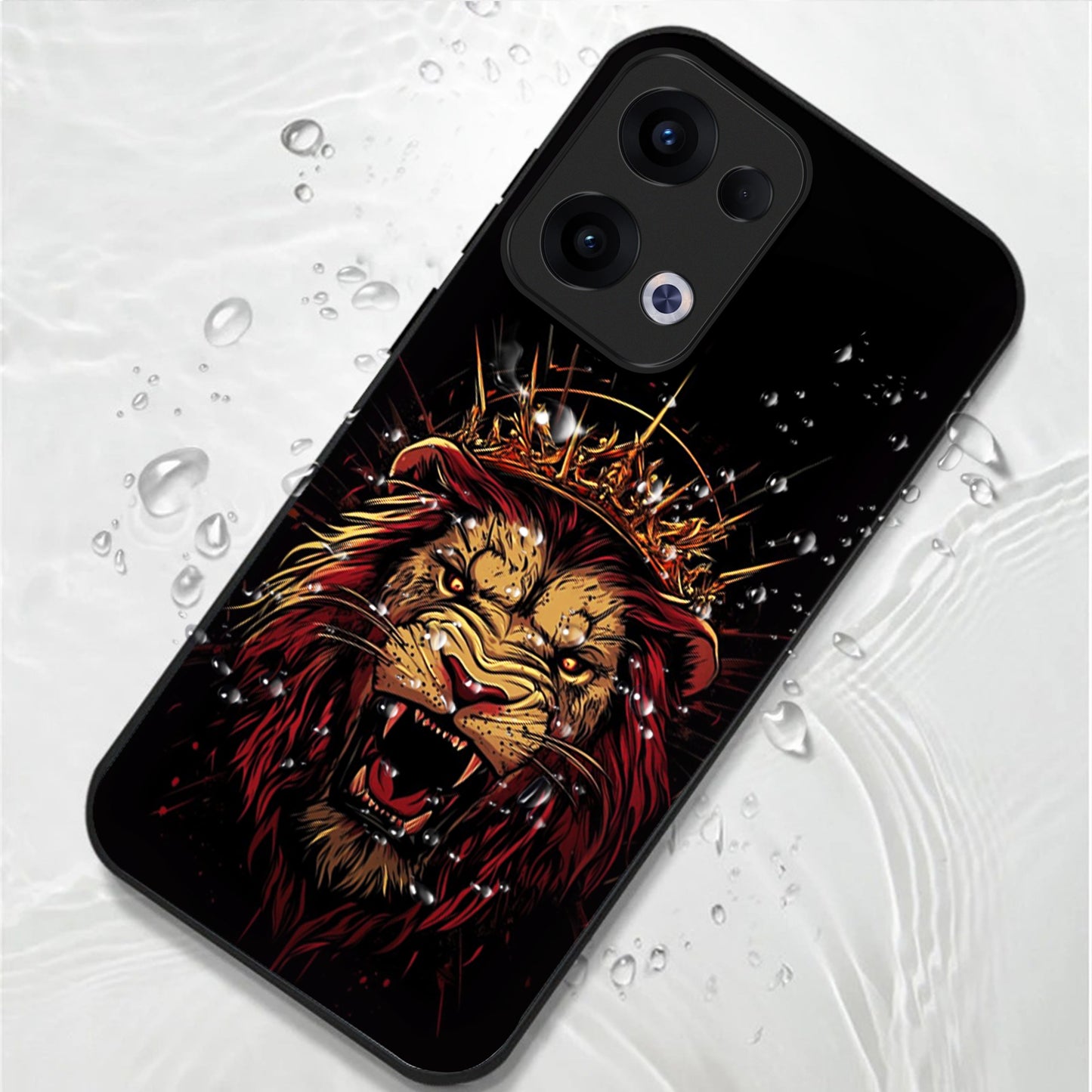 Oppo Reno 13 5G Premium Acrylic Shockproof Glass Back Case (King's Roar)