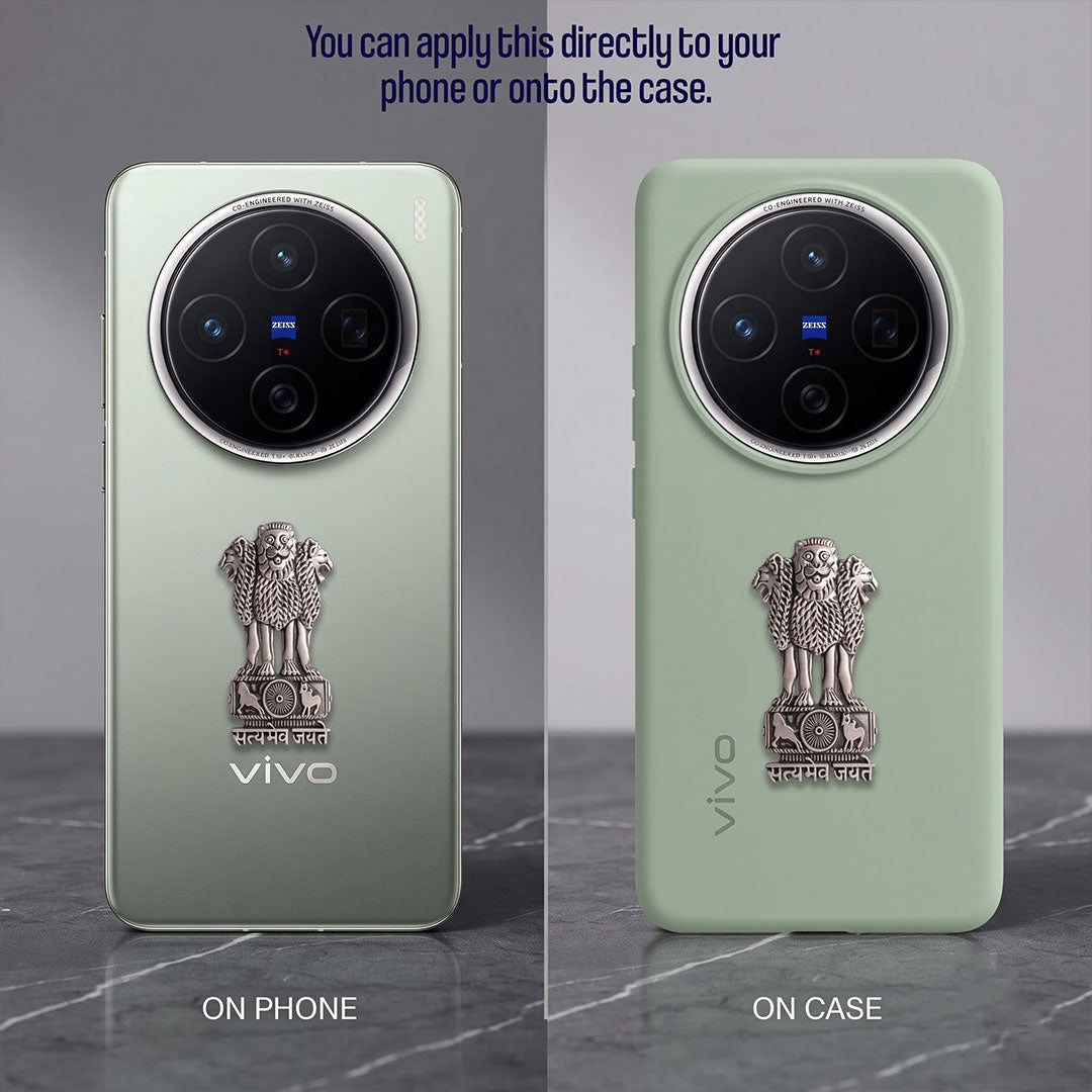 Vivo X100 5G Compatible Satyamev Jayate 3D Metal Emblem Sticker