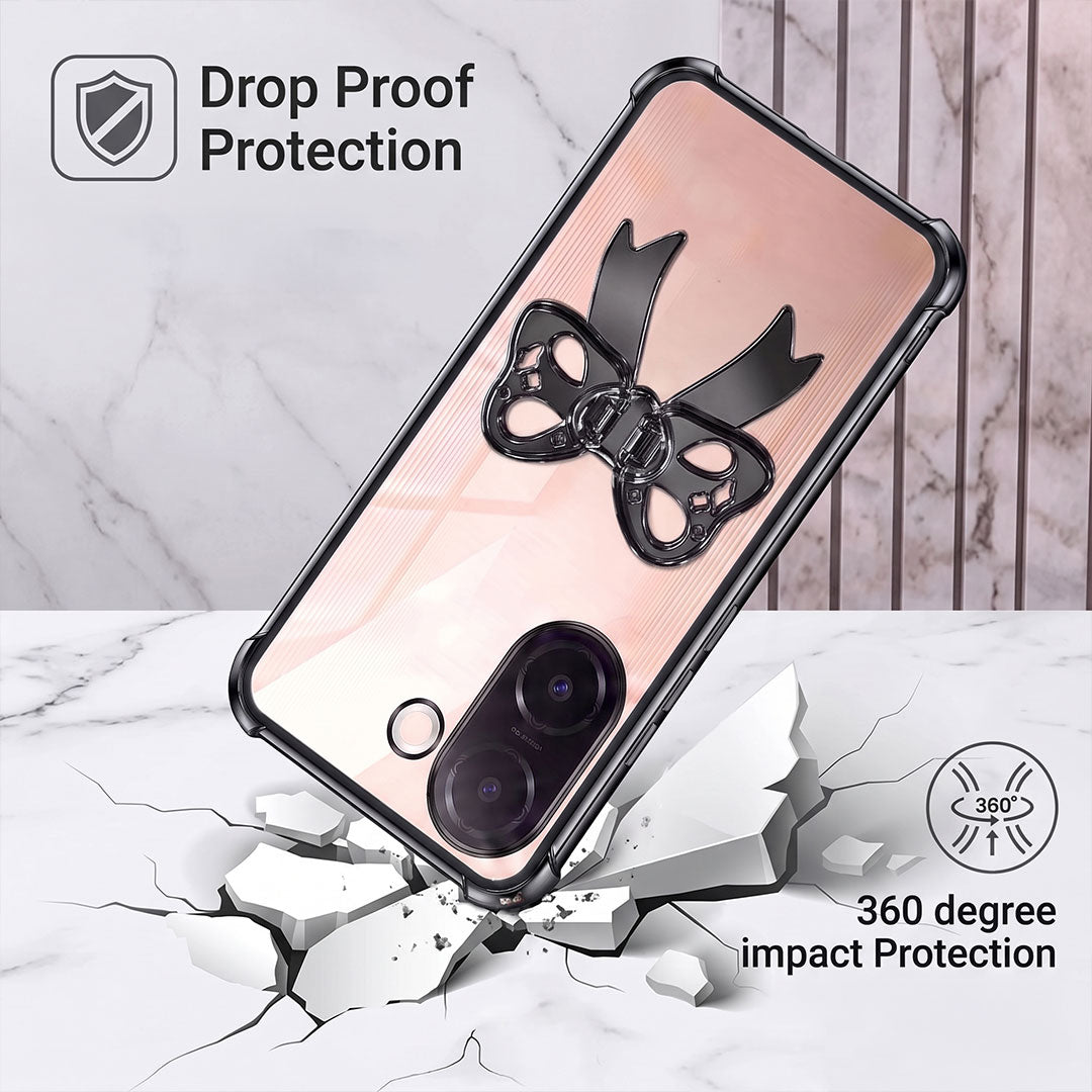 Vivo V60e 5G Stylish Bow Knot Transparent Shockproof Airbag Phone Case