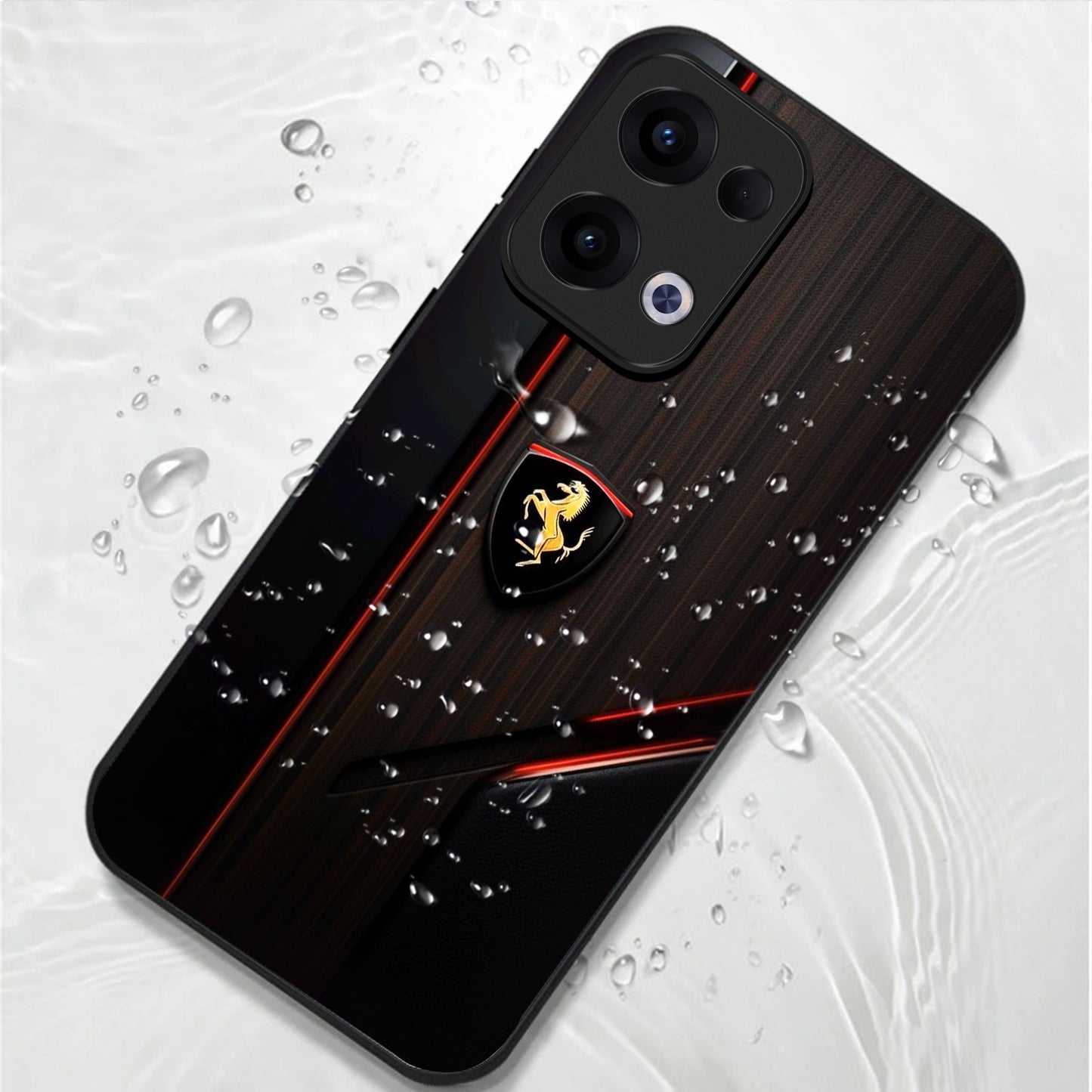 Oppo Reno 13 5G Premium Acrylic Shockproof Glass Back Case (Ferrari GT)