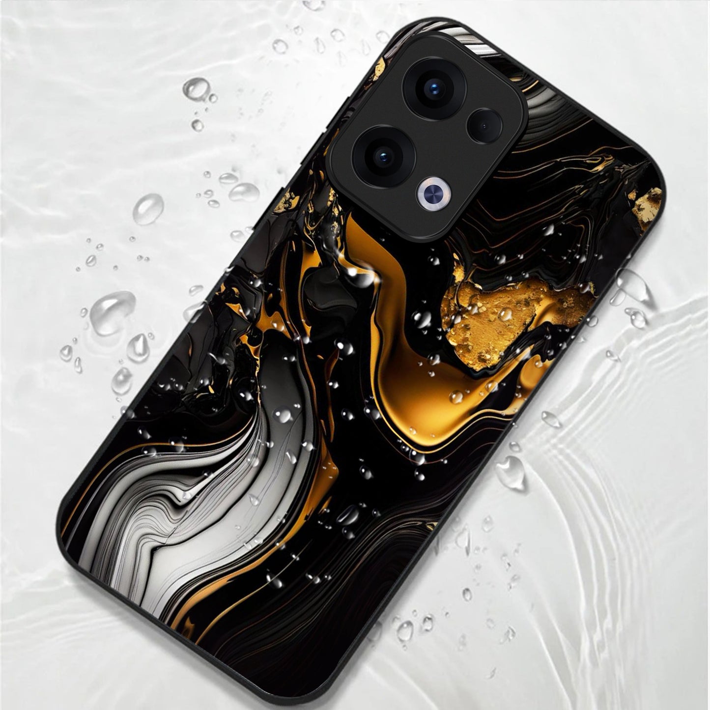 Oppo Reno 13 5G Premium Acrylic Shockproof Glass Back Case (Golden Dusk)