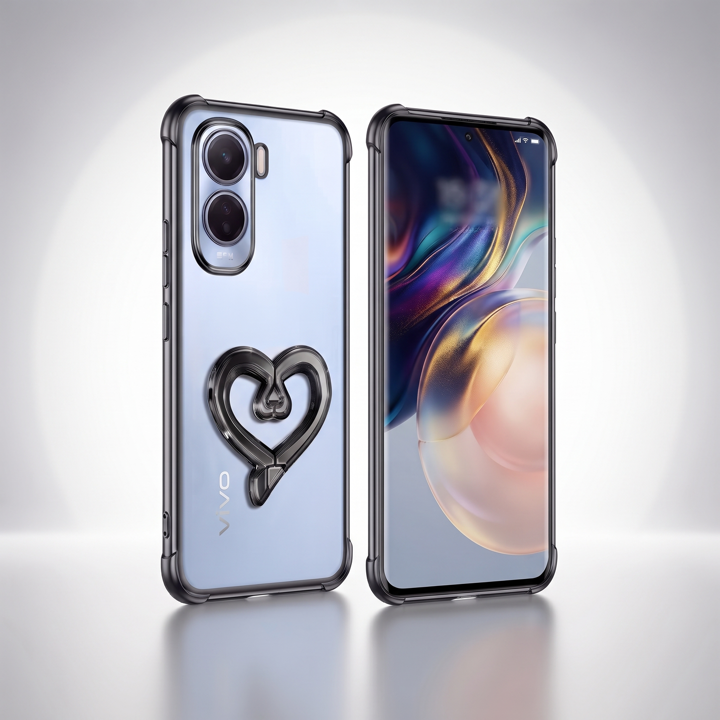 Vivo T5 Pro 5G Premium Heart Transparent Shockproof Airbag Phone Case