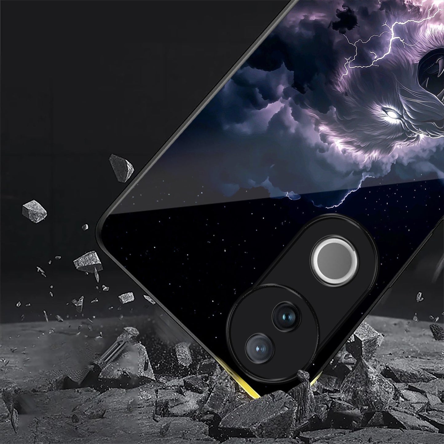 Vivo V50 5G Premium Acrylic Shockproof Glass Back Case (Storm King)