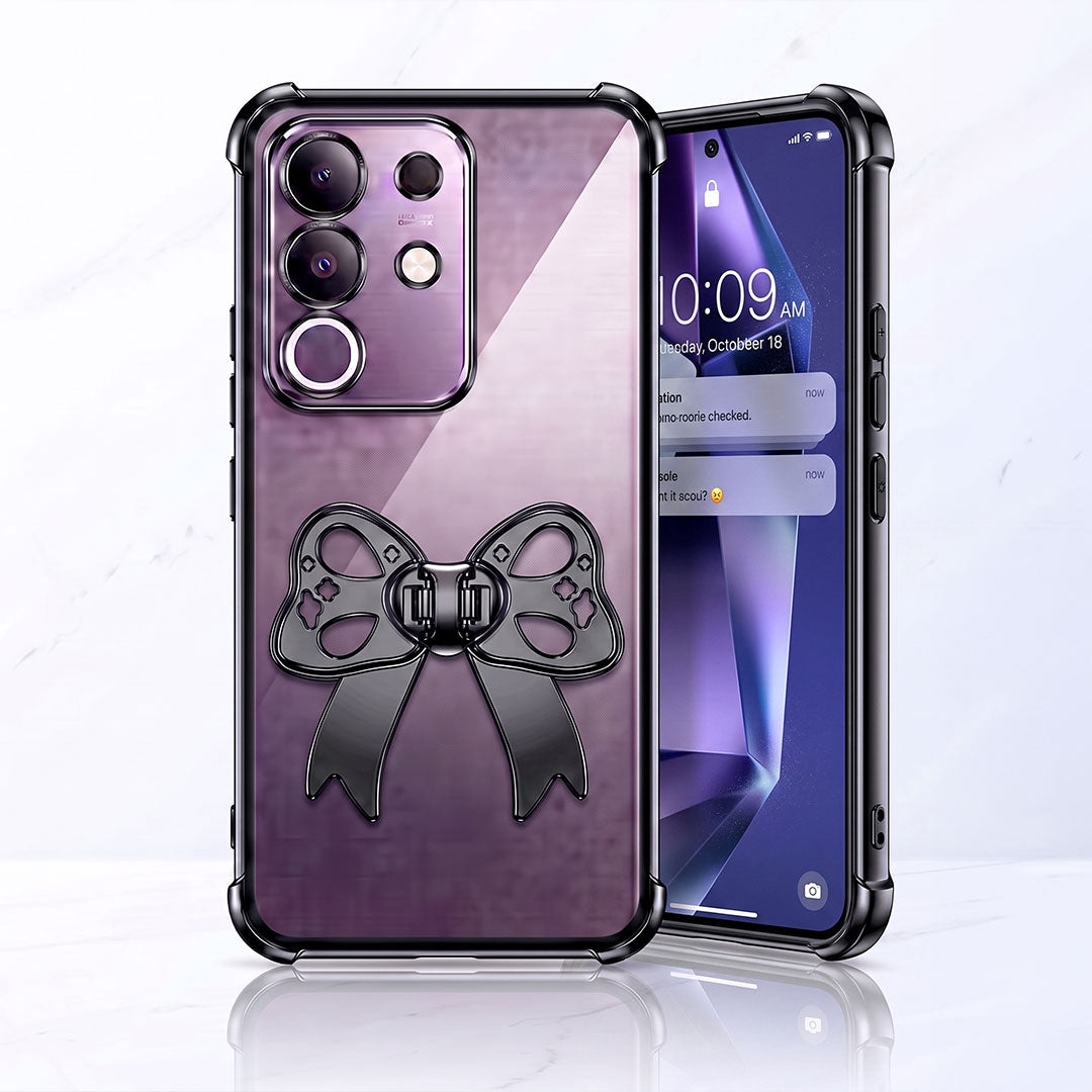 Vivo T4x 5G Stylish Bow Knot Transparent Shockproof Airbag Phone Case