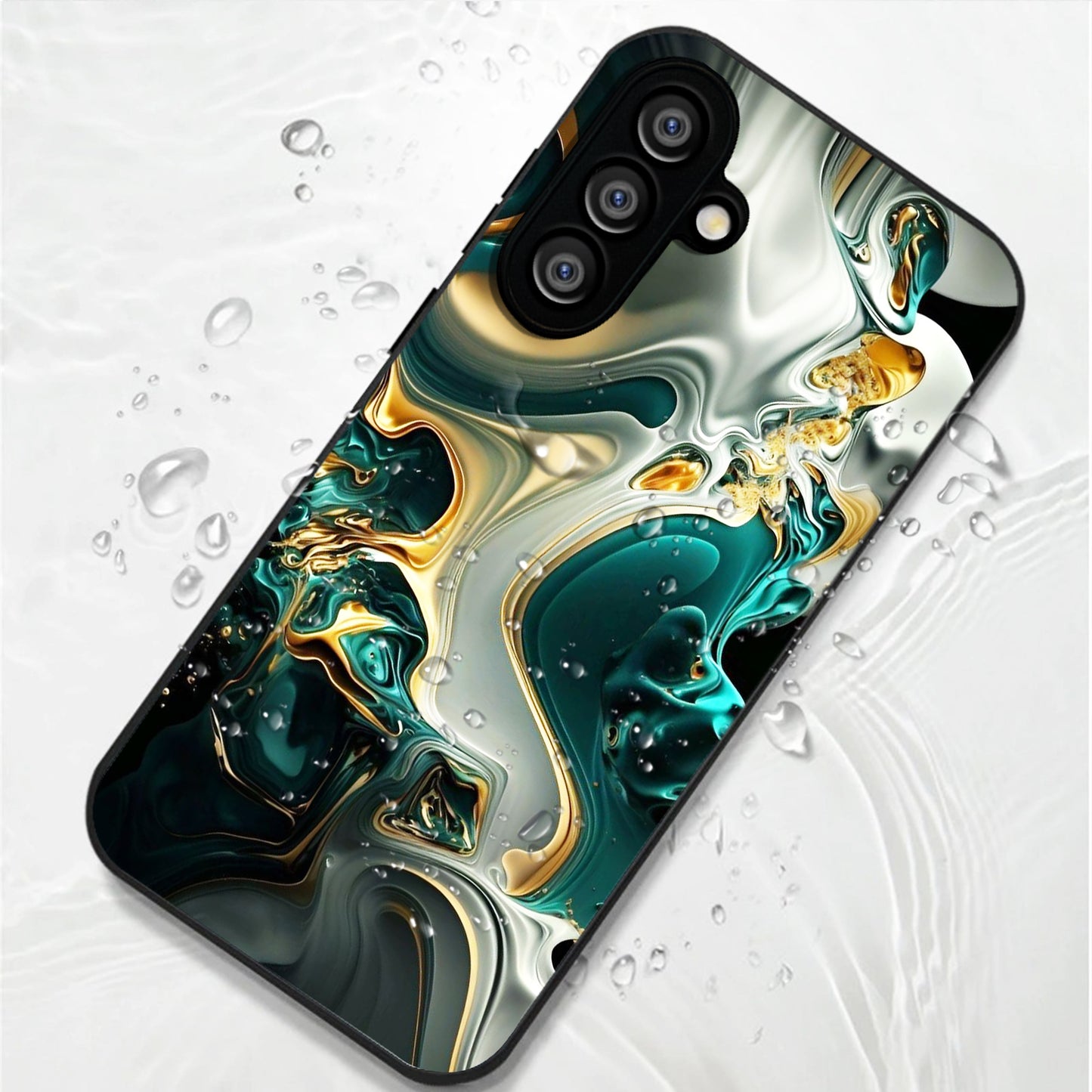 Samsung Galaxy A56 Premium Acrylic Shockproof Glass Back Case (Ocean Ember)