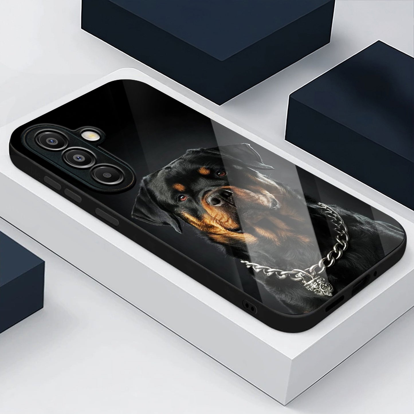 Samsung Galaxy A56 Premium Acrylic Shockproof Glass Back Case (Loyal Beast)