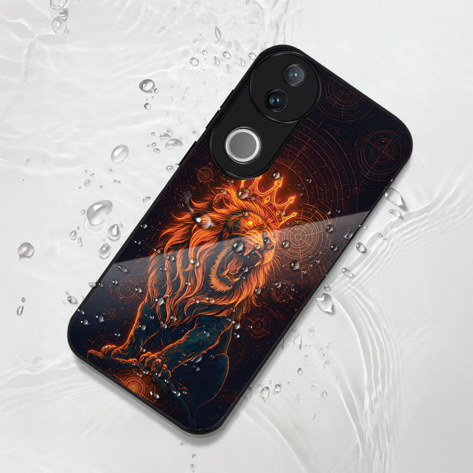 Vivo V50 5G Premium Acrylic Shockproof Glass Back Case (King of Cosmos)