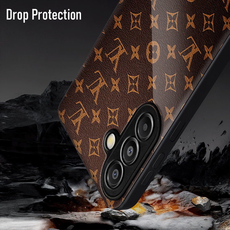 Samsung Galaxy A56 Premium Acrylic Shockproof Glass Back Case (LV Pattern)