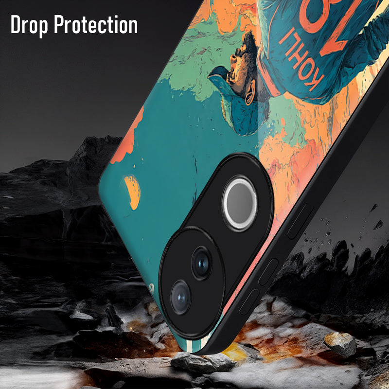 Vivo V50 5G Premium Acrylic Shockproof Glass Back Case (Legend Kohli)