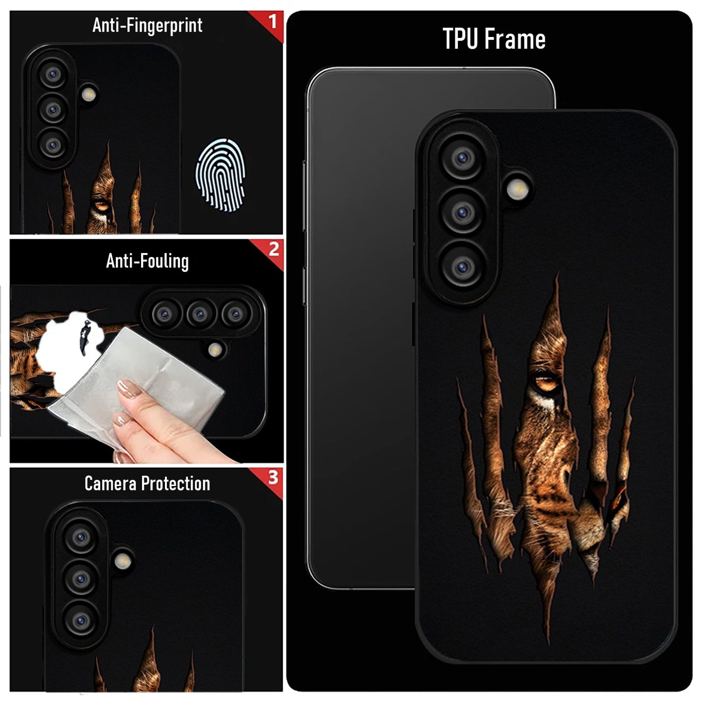 Samsung Galaxy A36 Premium Acrylic Shockproof Glass Back Case (Hidden Tiger)