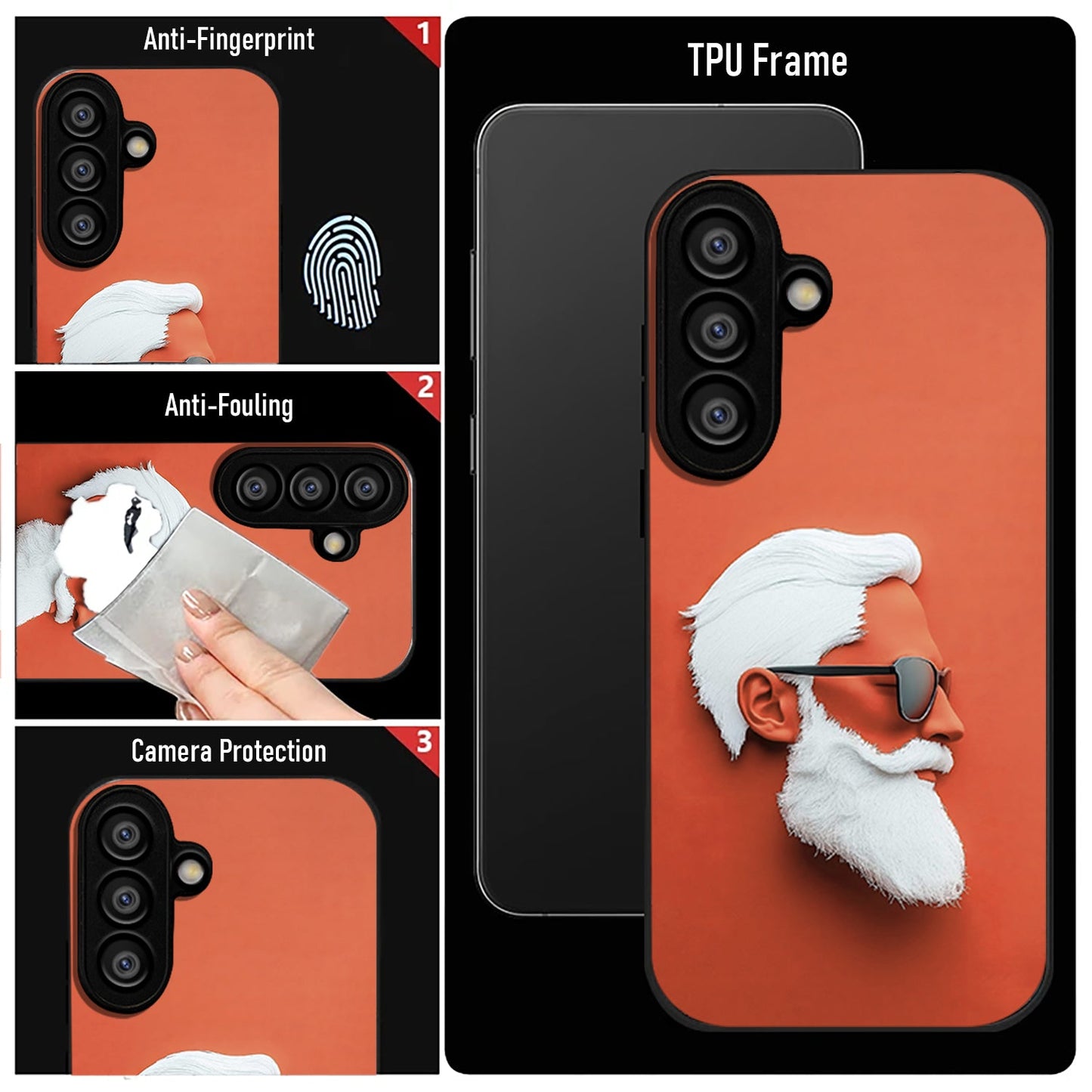 Samsung Galaxy A56 Premium Acrylic Shockproof Glass Back Case (Beard Boss)