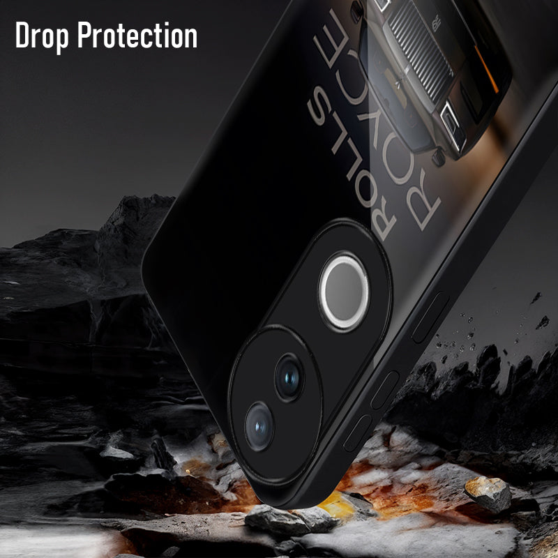 Vivo V50 5G Premium Acrylic Shockproof Glass Back Case (Rolls Royce)