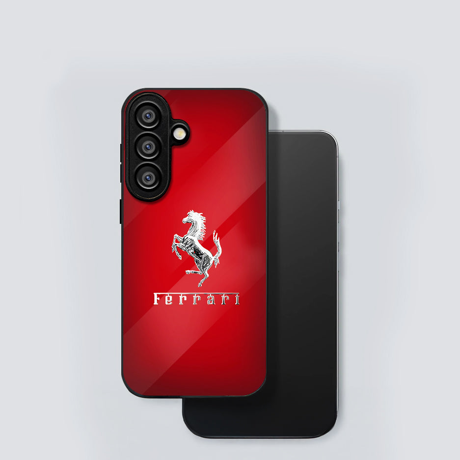Samsung Galaxy A36 Premium Acrylic Shockproof Glass Back Case (Ferrari Passion)