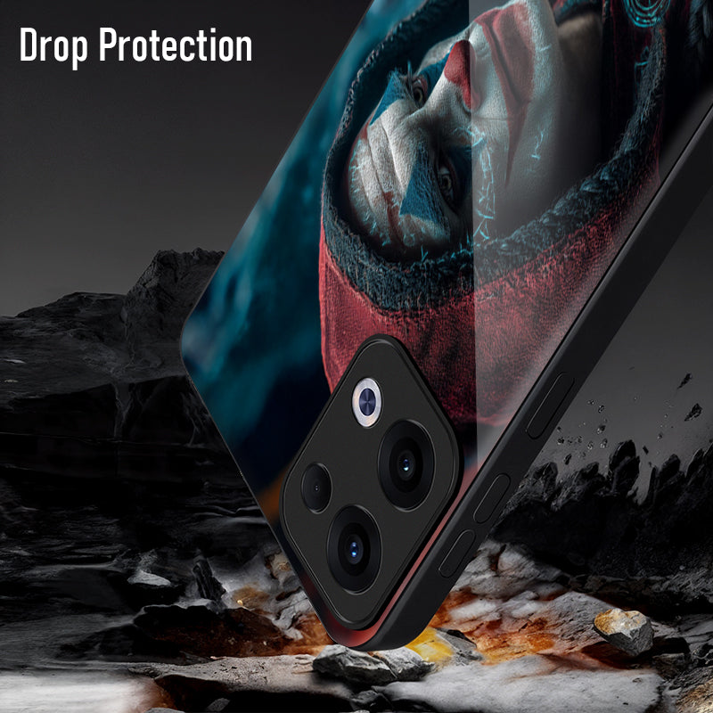 Oppo Reno 13 5G Premium Acrylic Shockproof Glass Back Case (Shadow Joker)
