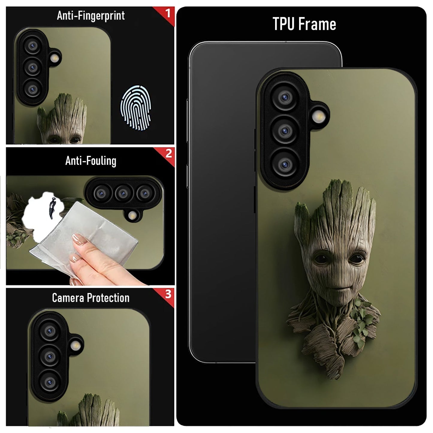 Samsung Galaxy A36 Premium Acrylic Shockproof Glass Back Case (Tree Buddy)