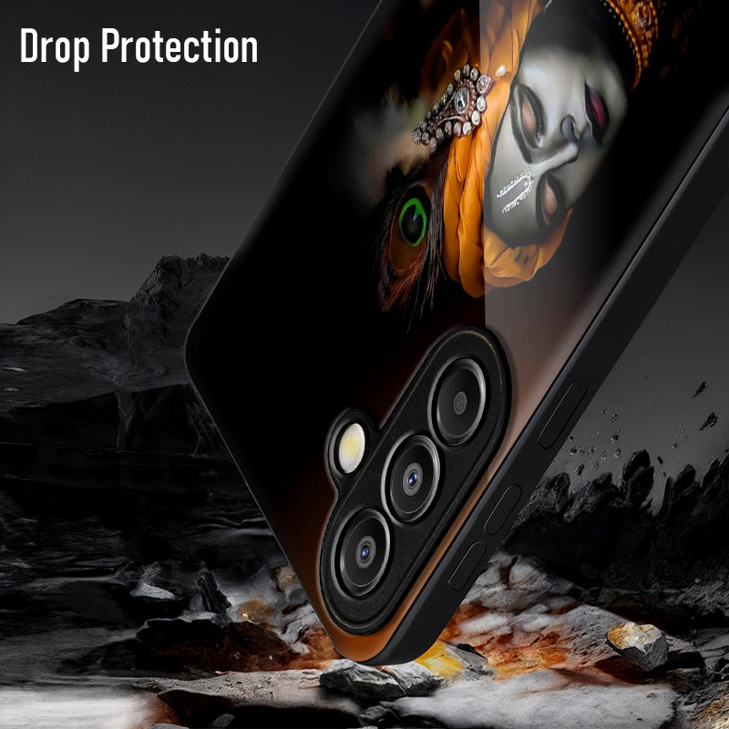 Samsung Galaxy A56 Premium Acrylic Shockproof Glass Back Case (Turban Krishna)