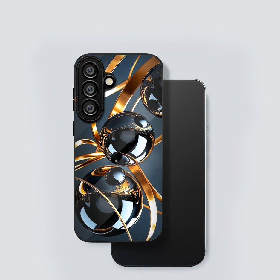 Samsung Galaxy A36 Premium Acrylic Shockproof Glass Back Case (Shiny Sphere)