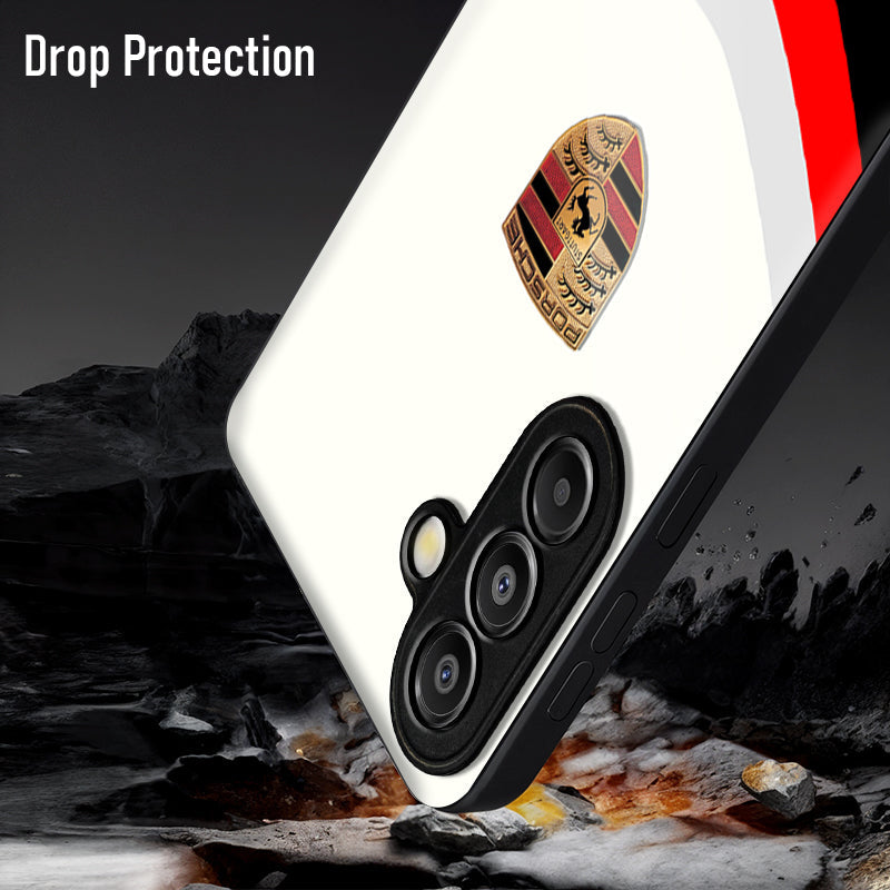 Samsung Galaxy A56 Premium Acrylic Shockproof Glass Back Case (Porsche Stripe)