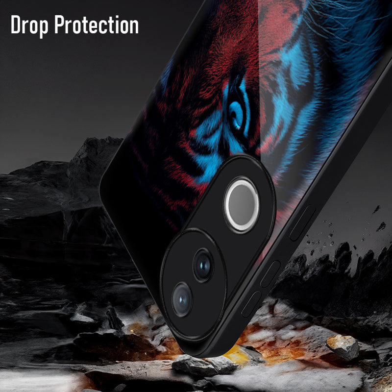 Vivo V50 5G Premium Acrylic Shockproof Glass Back Case (Neon Beast)