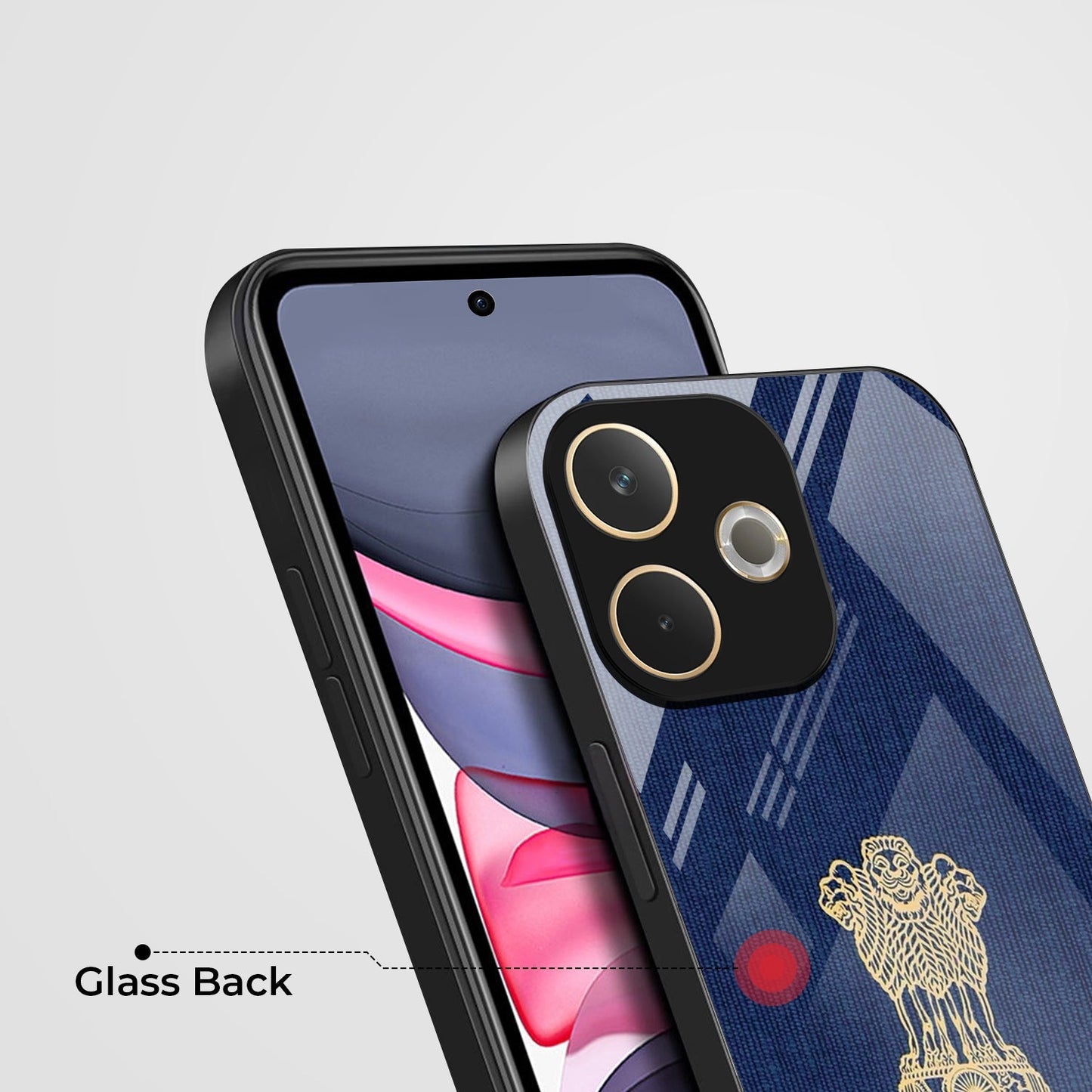 Oppo A5 Pro 5G Premium Acrylic Shockproof Glass Back Case ( Satya-M-Jayate )