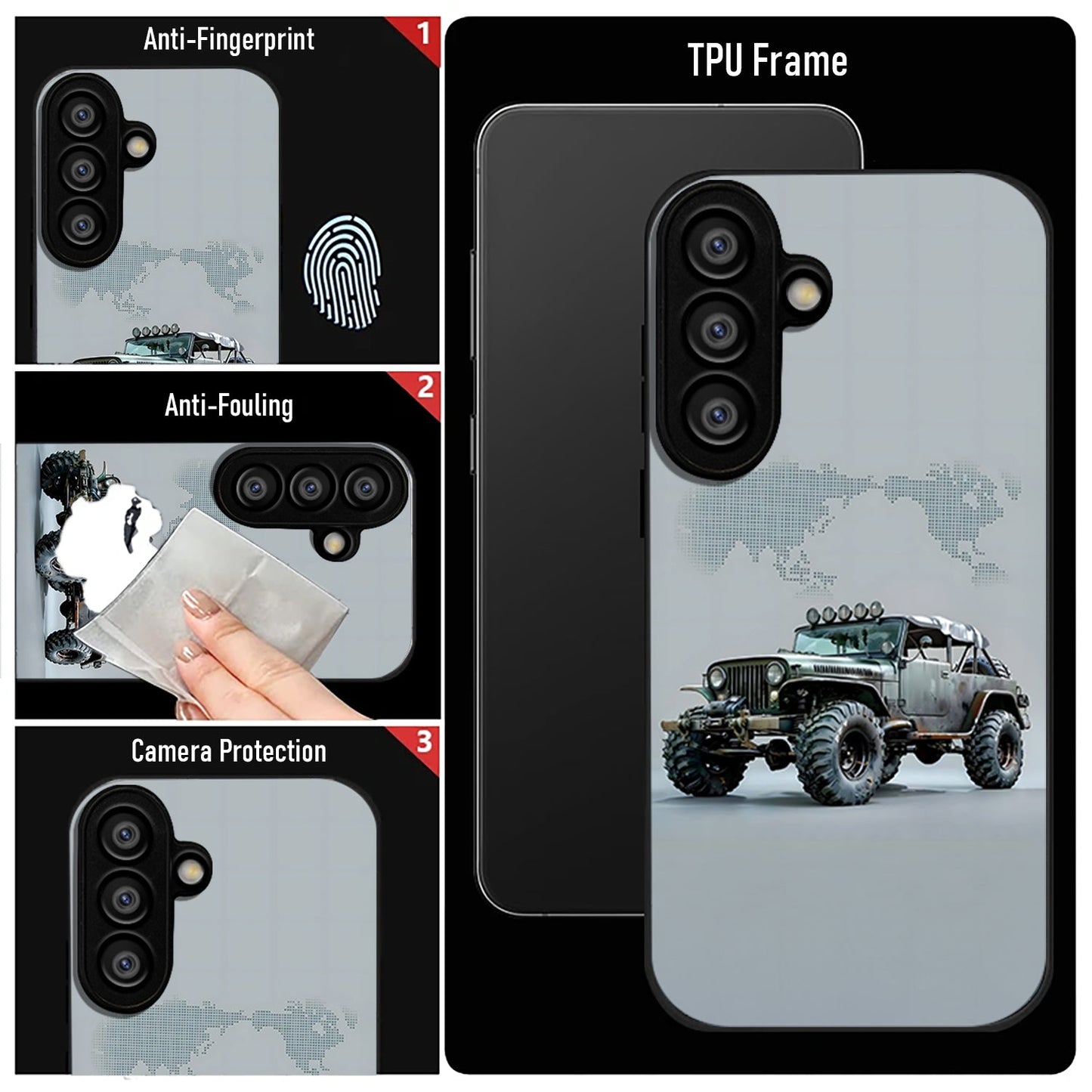 Samsung Galaxy A36 5G Premium Acrylic Shockproof Glass Back Case (OFF Road Jeep)