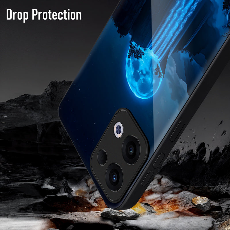 Oppo Reno 13 5G Premium Acrylic Shockproof Glass Back Case (Moonfall)