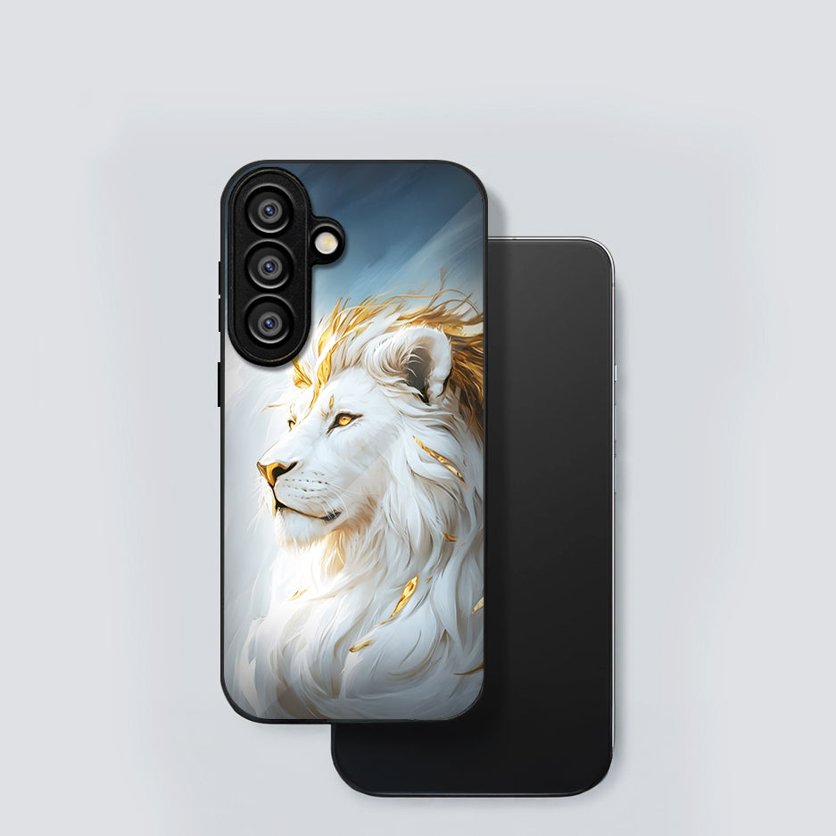 Samsung Galaxy A56 Premium Acrylic Shockproof Glass Back Case (Lion Glory)