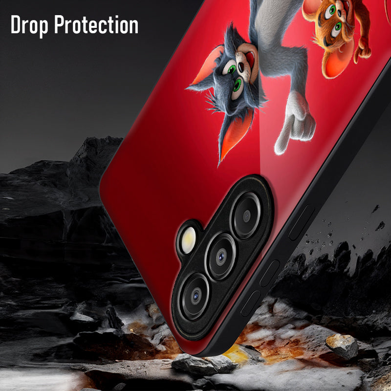 Samsung Galaxy A56 Premium Acrylic Shockproof Glass Back Case (Tom and Jerry)
