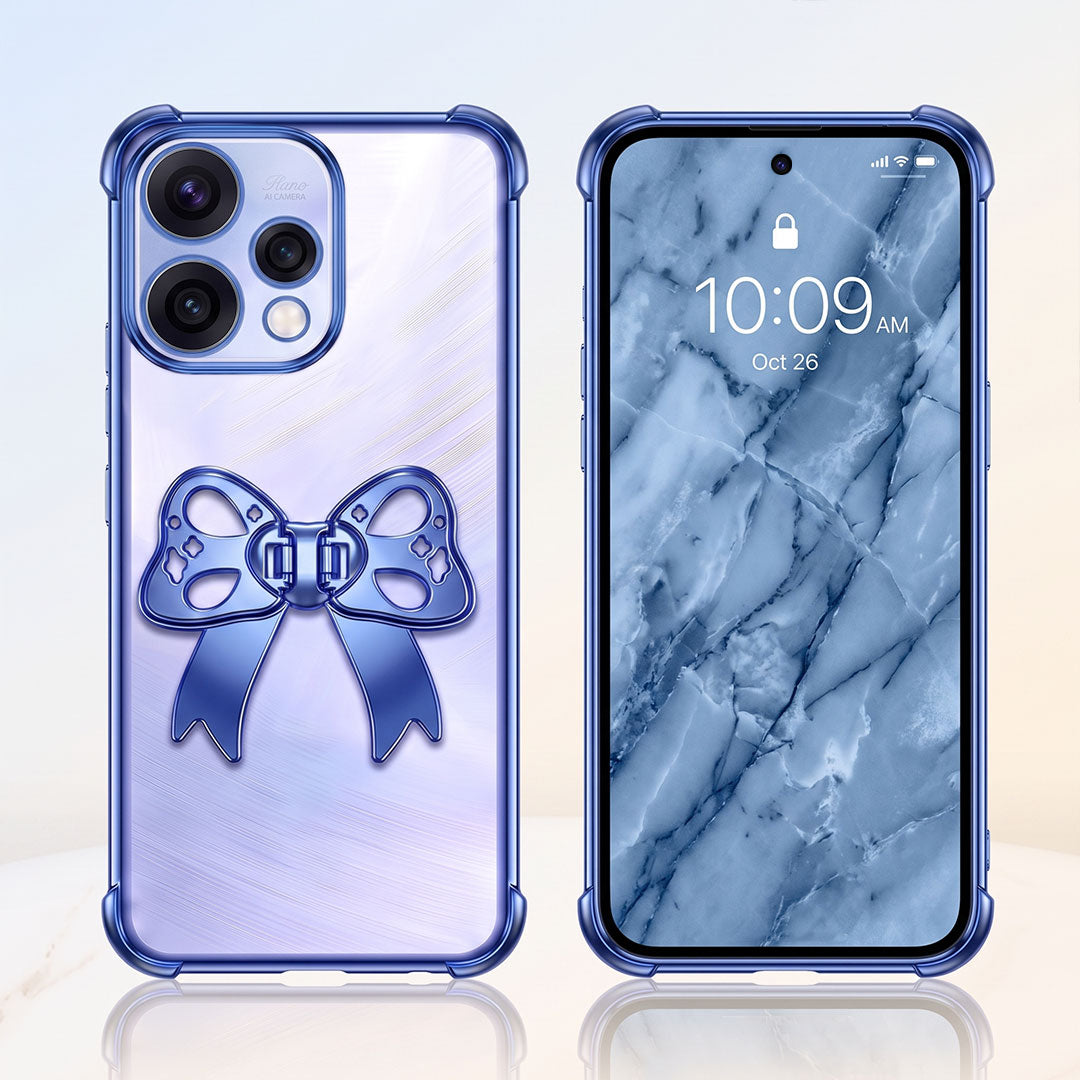 Oppo Reno 15 5G Stylish Bow Knot Transparent Shockproof Airbag Phone Case