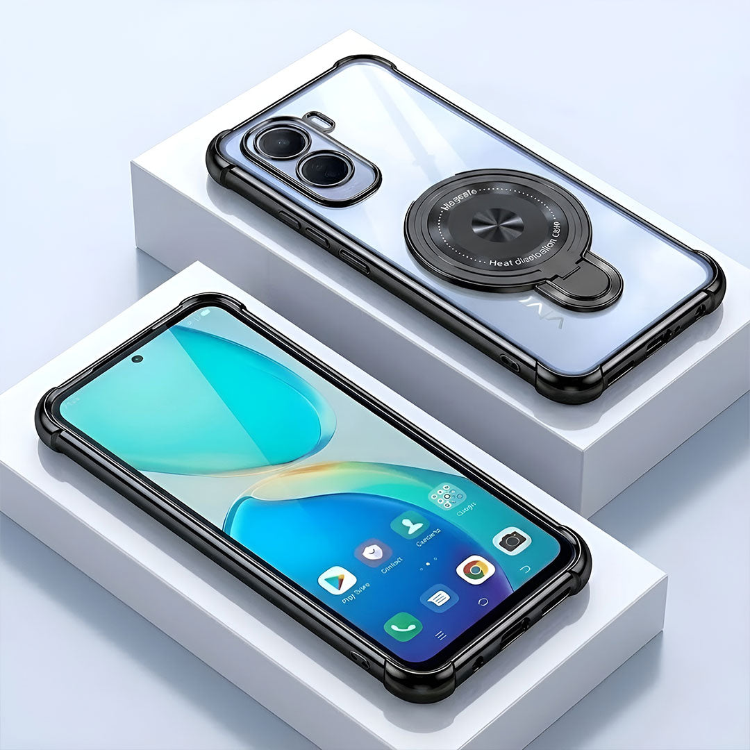 Vivo T5 Pro 5G Luxury Four Corner Invincible Bracket Ring Stand Case