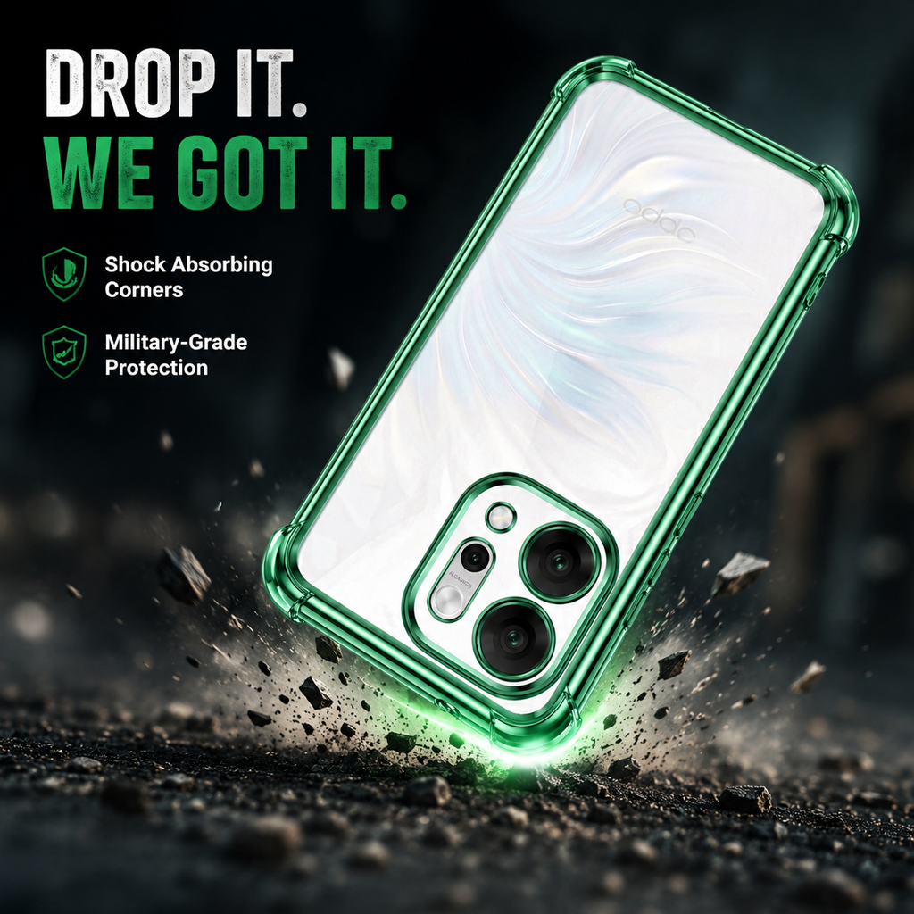 Oppo Reno 14 Pro 5G Anti-Yellow Electroplating Transparent Airbags Case