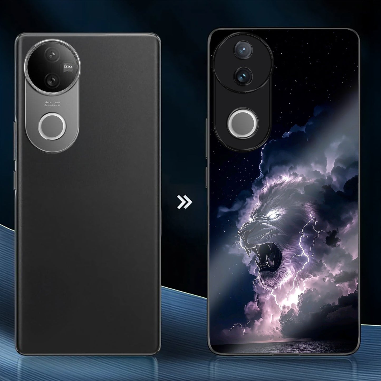 Vivo V50 5G Premium Acrylic Shockproof Glass Back Case (Storm King)