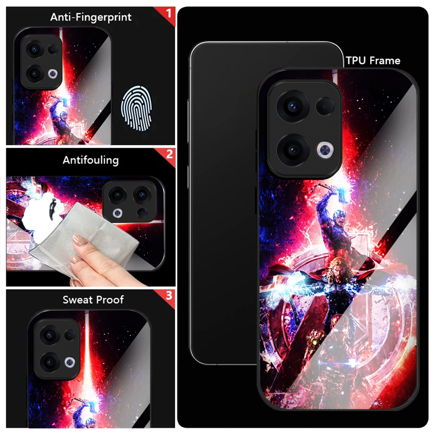 Oppo Reno 13 5G Premium Acrylic Shockproof Glass Back Case (Infinity Blaster)