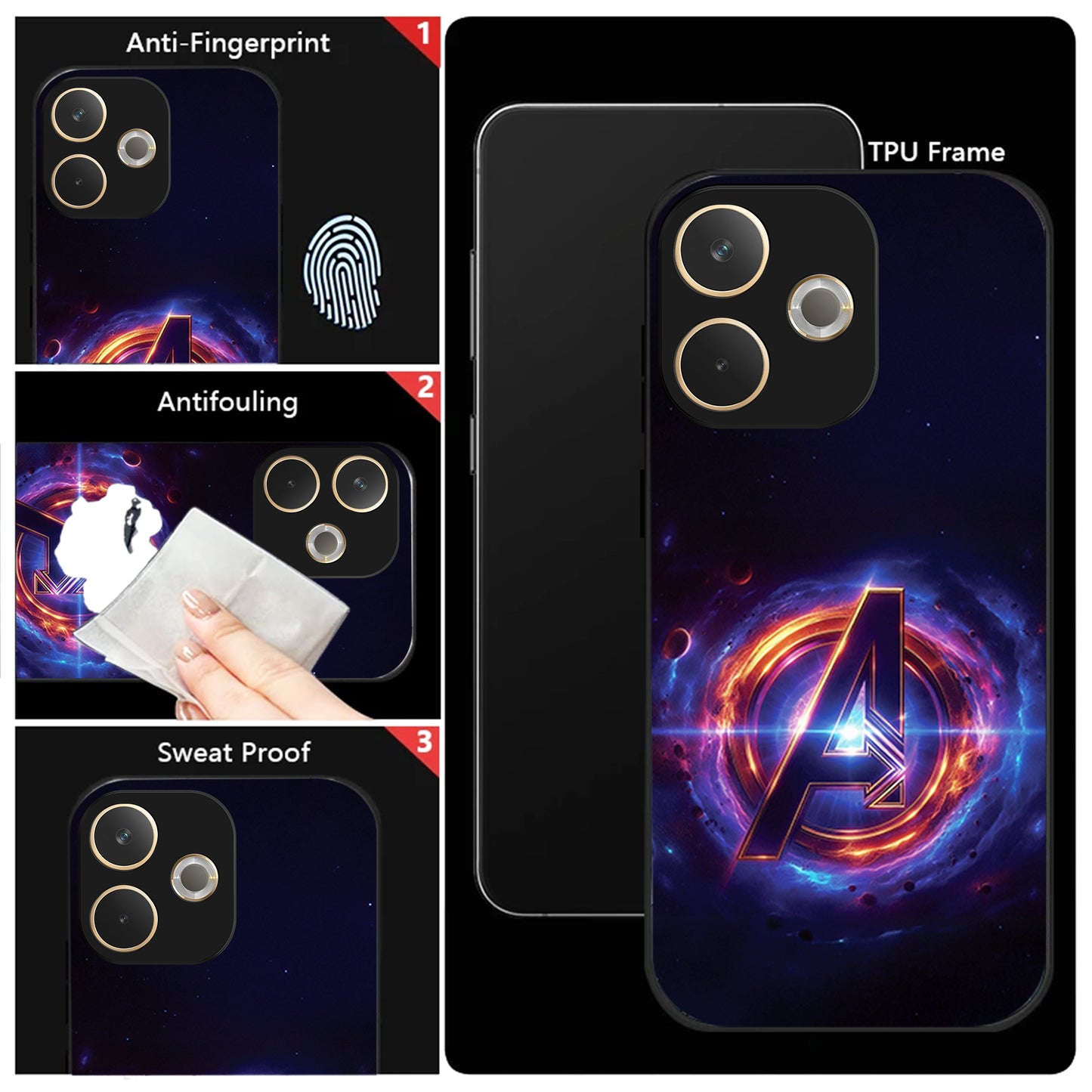 Oppo A5 Pro 5G Premium Acrylic Shockproof Glass Back Case (Endgame Impact)