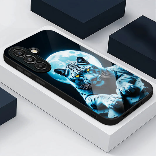 Samsung Galaxy A36 Premium Acrylic Shockproof Glass Back Case (Moon Predator)