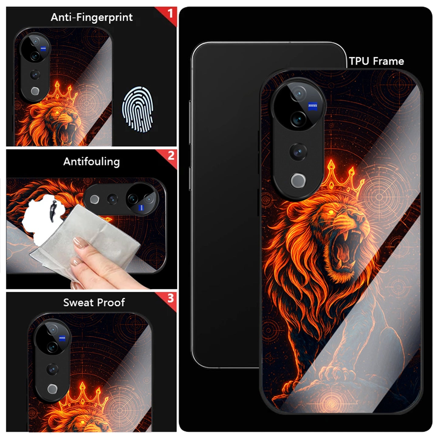 Vivo V40 Pro 5G Premium Acrylic Shockproof Glass Back Case (King of Cosmos)