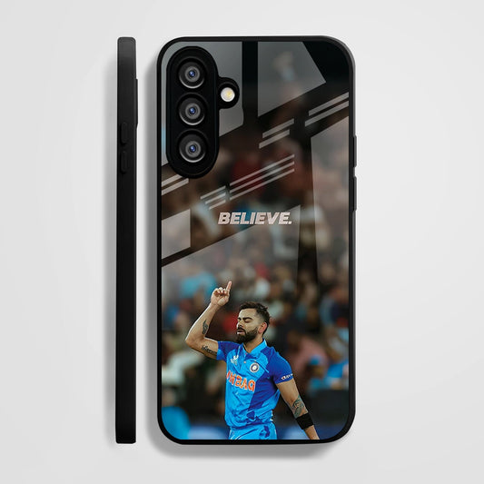 Samsung Galaxy A56 Premium Acrylic Shockproof Glass Back Case (Virat Kohli)