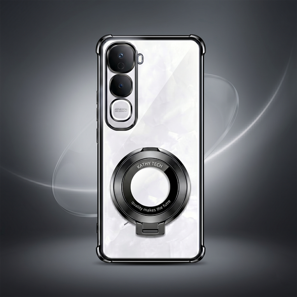 Vivo Y400 Pro 5G Original Luxury Magnifier Ring Stand Shockproof Airbags Corner Case