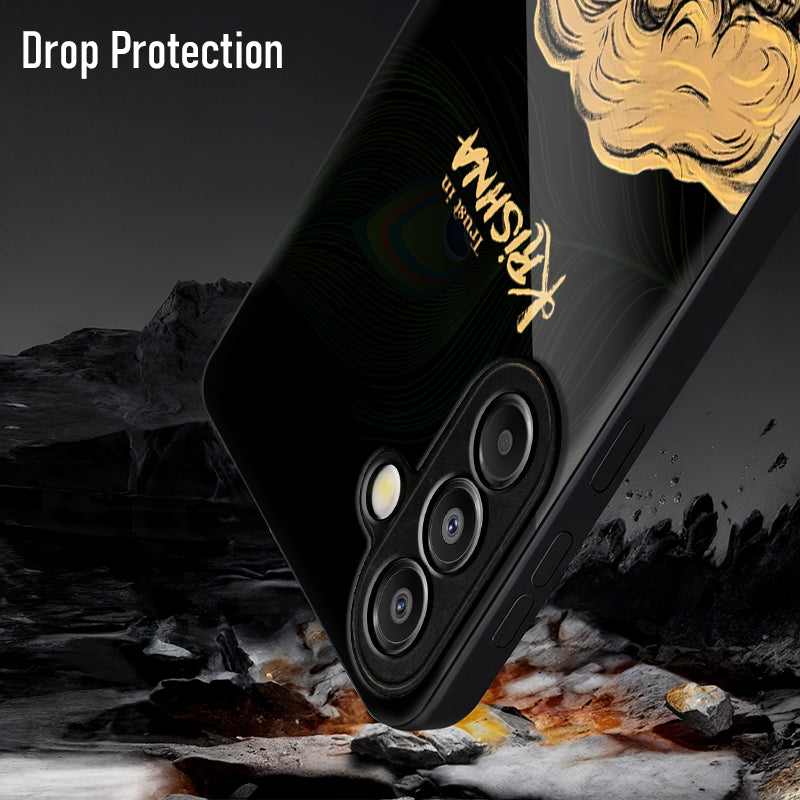Samsung Galaxy A56 Premium Acrylic Shockproof Glass Back Case (Trust In Krishna)
