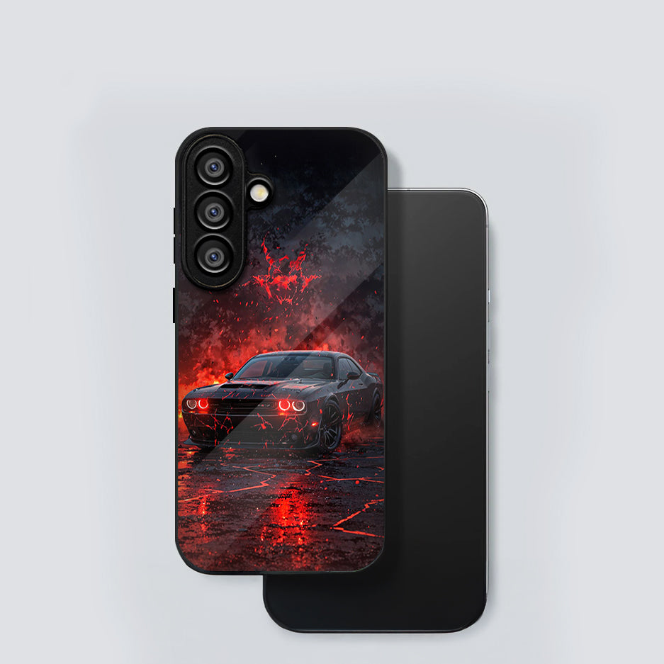 Samsung Galaxy A56 Premium Acrylic Shockproof Glass Back Case (InfernoDrive)