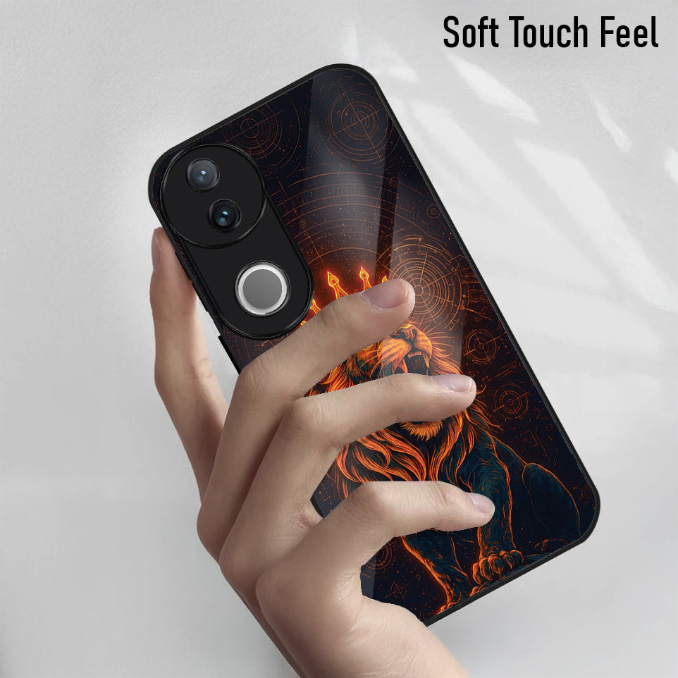 Vivo V50 5G Premium Acrylic Shockproof Glass Back Case (King of Cosmos)