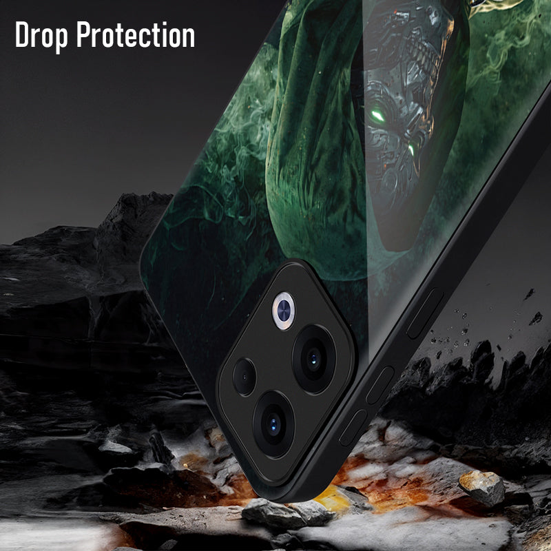 Oppo Reno 13 5G Premium Acrylic Shockproof Glass Back Case (Iron Doom)