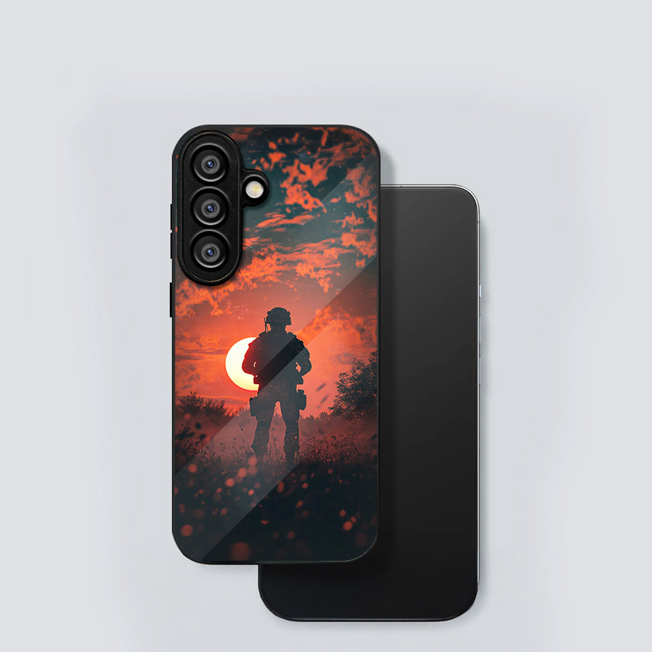 Samsung Galaxy A56 Premium Acrylic Shockproof Glass Back Case (Shadow Sun)