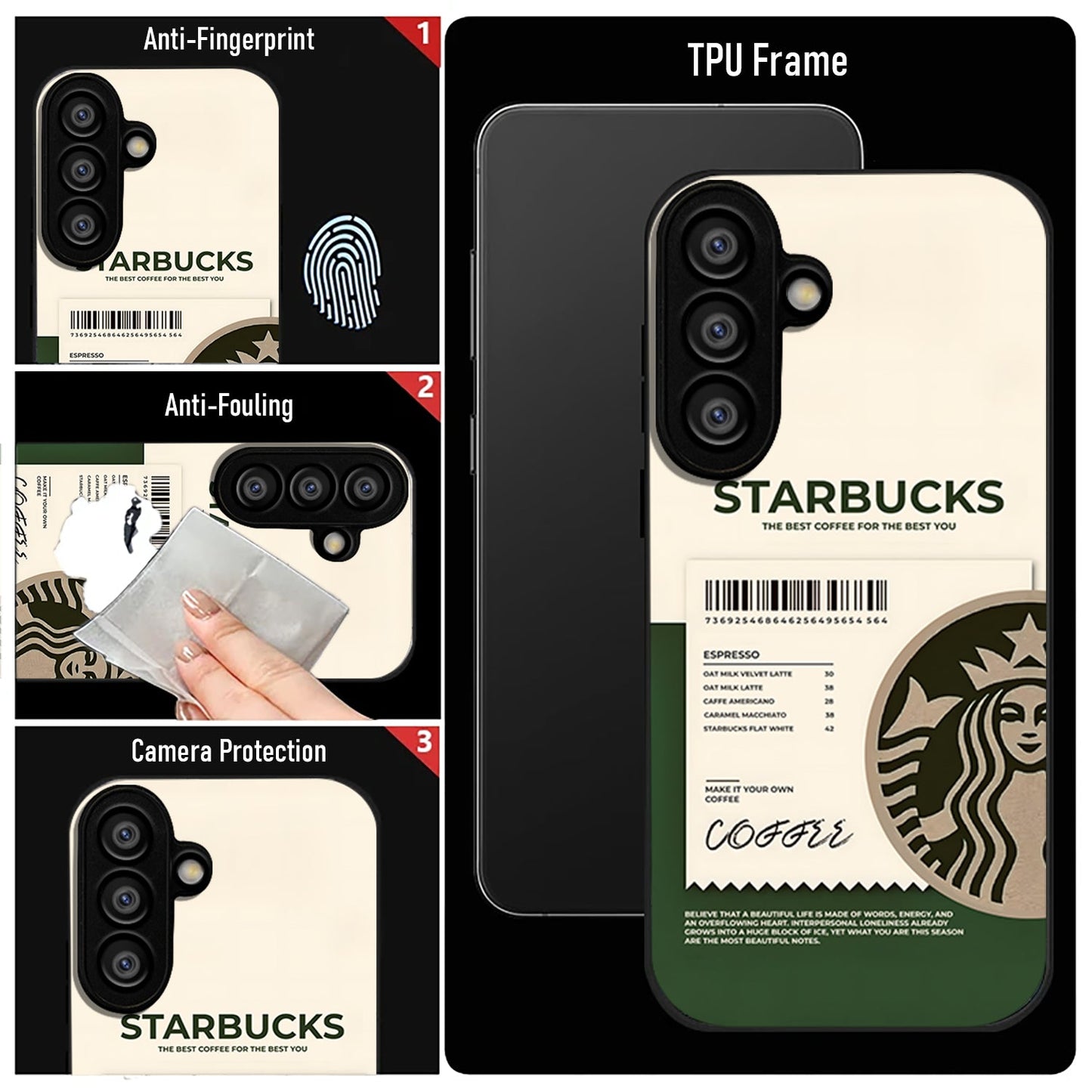 Samsung Galaxy A56 Premium Acrylic Shockproof Glass Back Case (Starbucks)